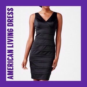 [American Living] Black Satin Banded Dress Size 4